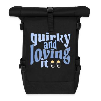 Quirky and loving it in blue - Rolltop Rucksack - Schwarz - Vorne