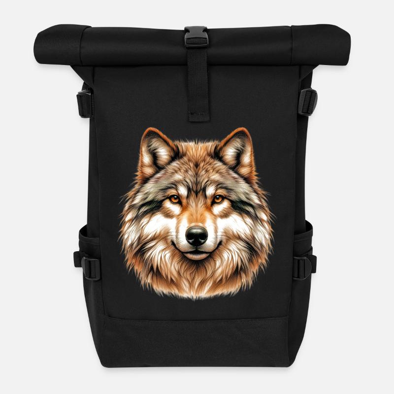 Wolf - Rolltop Rucksack - Schwarz