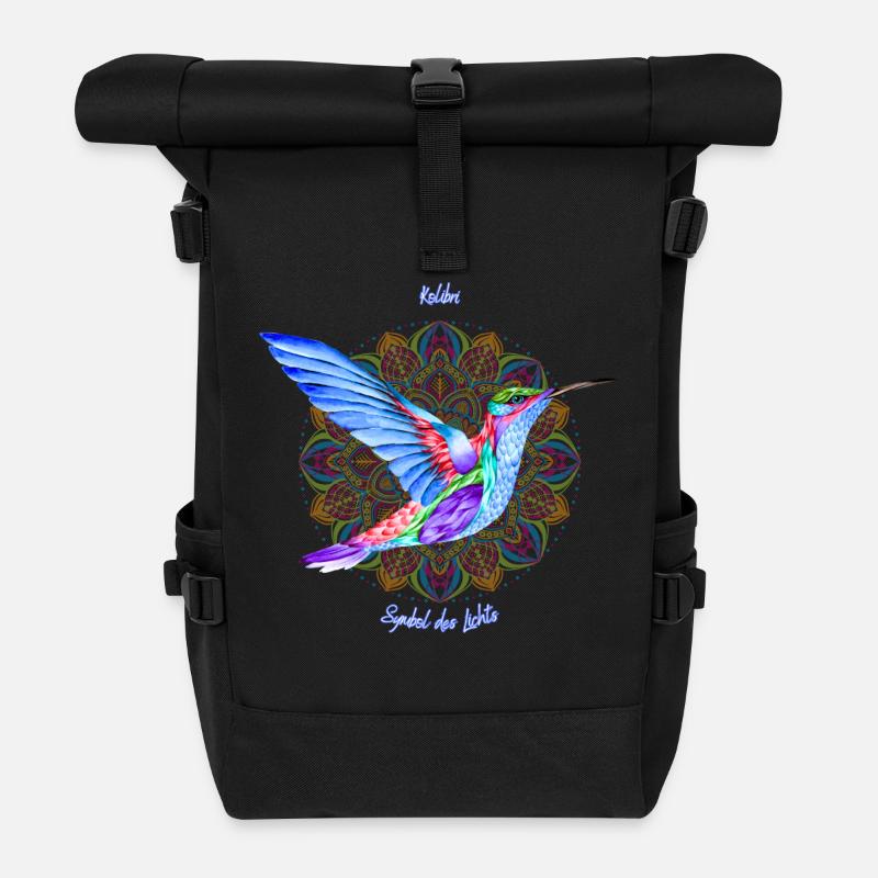 Kolibri - Symbol des Lichts - Rolltop Rucksack - Schwarz