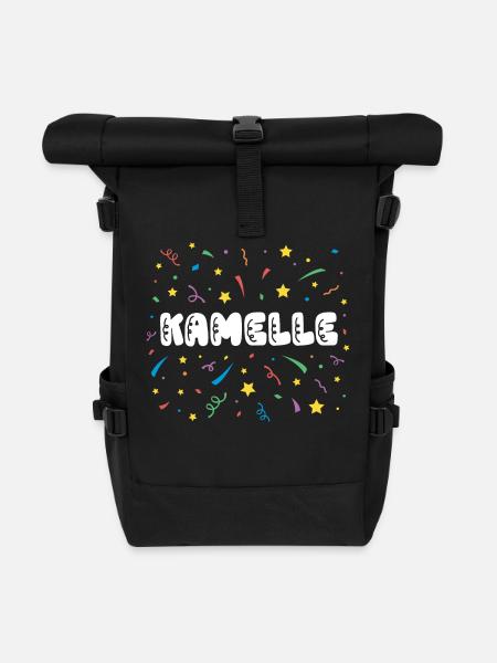 Kamelle Karneval Fasching Süßigkeit Bonbons - Rolltop Rucksack - Schwarz