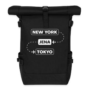 New York Jena Tokyo - Roll Top Backpack - black - Front