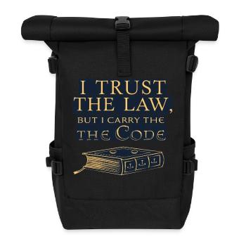 Stilvolles Design für Juristen! - Rolltop Rucksack - Schwarz - Vorne