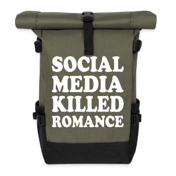 social media killed romance - Sac à dos roll top - olive/noir - Devant