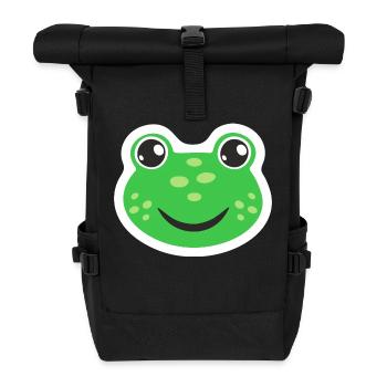 Frosch Karneval Kostüm Froschkostüm Fasching Kröte - Rolltop Rucksack - Schwarz - Vorne