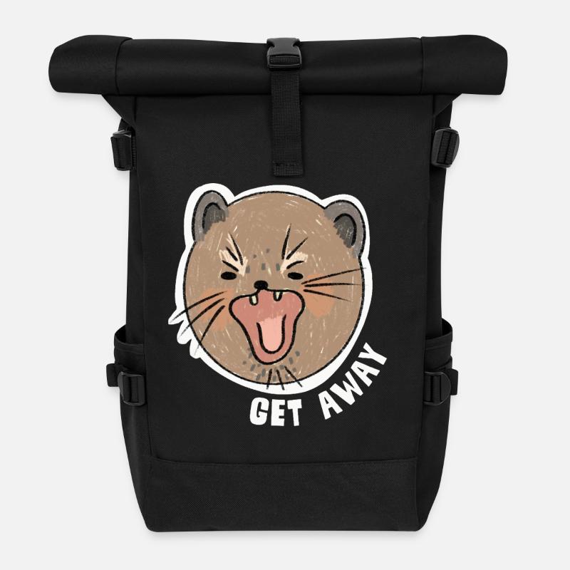 Get Away – Lustiges, genervtes Tiermotiv - Rolltop Rucksack - Schwarz