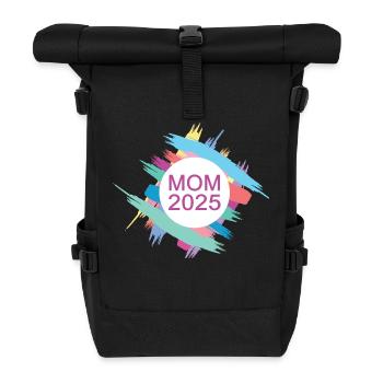 Mom 2025 Ich Werde Mama Neue Mutter Babyparty 25 - Rolltop Rucksack - Schwarz - Vorne