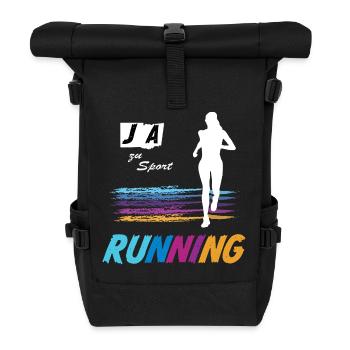 JA zu Running & Sport 🏃 Laufsport, Laufen, Joggen - Rolltop Rucksack - Schwarz - Vorne