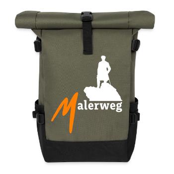 Sächsische Schweiz Malerweg Elbsandsteingebirge - Rolltop Rucksack - Olive/Schwarz - Vorne