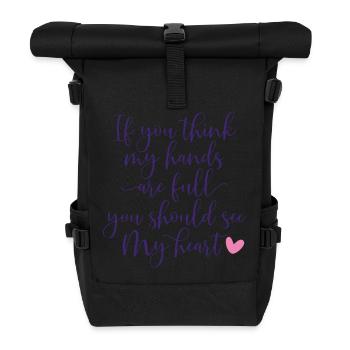 Inspirational Handwritten Quote Design - Roll Top Backpack - black - Front