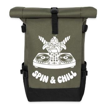 Spinn & Chill DJ Crème glacée - Sac à dos roll top - olive/noir - Devant