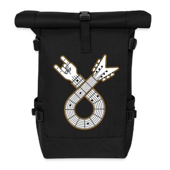 Geloopter Gitarrenring mit Fingerhörnern - Rolltop Rucksack - Schwarz - Vorne