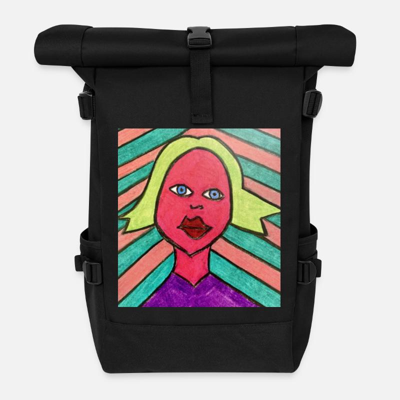 Strahlende Frau - Mutter - Rolltop Rucksack - Schwarz