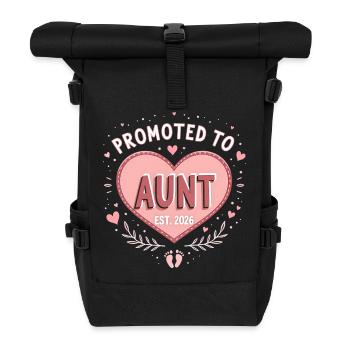 Tante 2026 Tante 2026 Befördert zu Tante 2026 - Rolltop Rucksack - Schwarz - Vorne