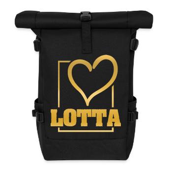 Geschenk für Lotta - Rolltop Rucksack - Schwarz - Vorne