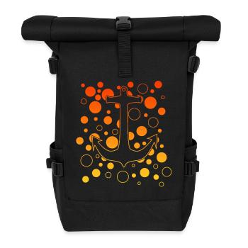 Leuchtender Anker mit Bubbles - Rolltop Rucksack - Schwarz - Vorne