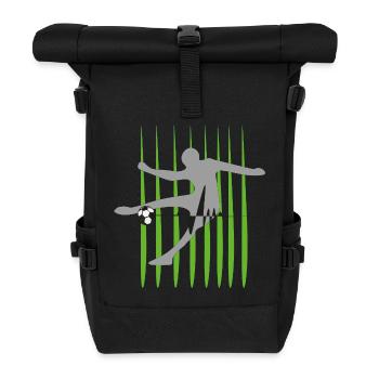 Kicker Herzschlag Fußball Pulsschlag - Rolltop Rucksack - Schwarz - Vorne