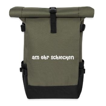 am Ohr schlecken - Rolltop Rucksack - Olive/Schwarz - Vorne