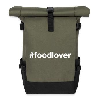 FOODLOVER Foodie Hashtag - Rolltop Rucksack - Olive/Schwarz - Vorne
