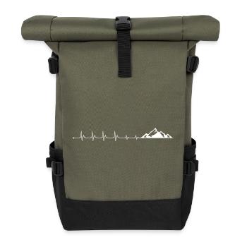 Please upload the design image - Roll Top Backpack - olive/black - Front