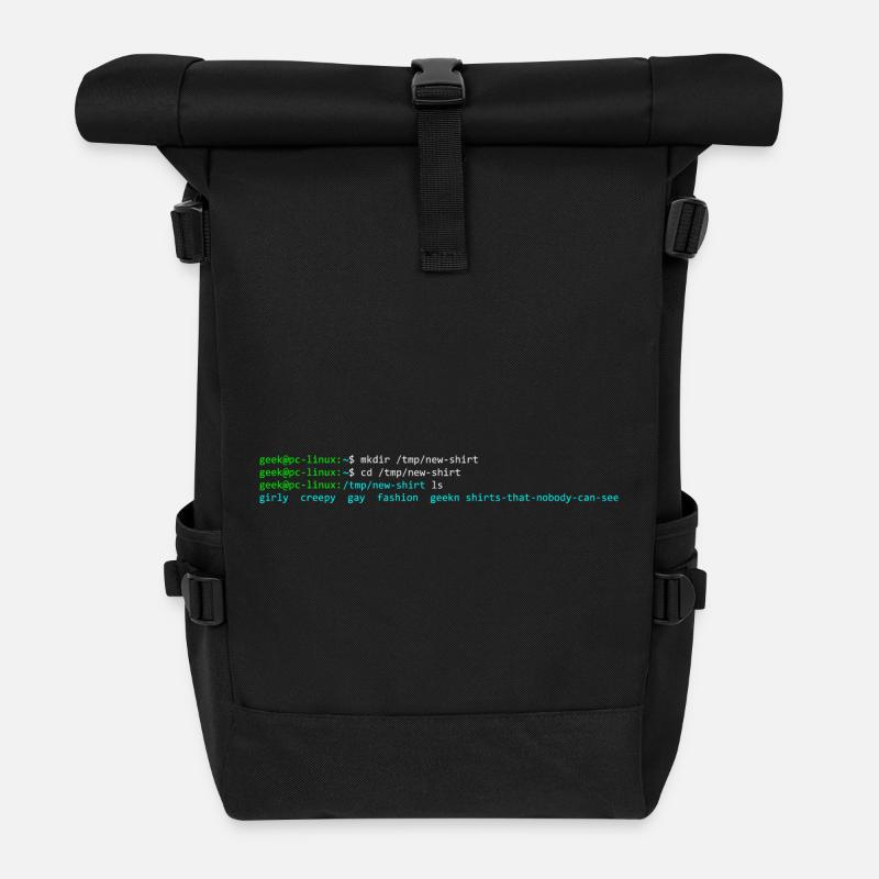 Linux terminal - Roll Top Backpack - black