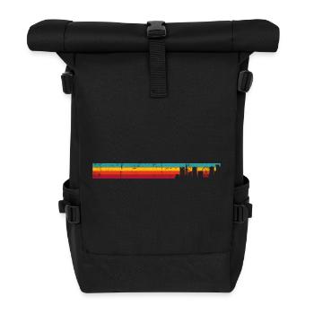 Birmingham skyline retro - Roll Top Backpack - black - Front