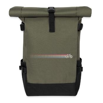 Dégradé code-barres Sunset - Sac à dos roll top - olive/noir - Devant