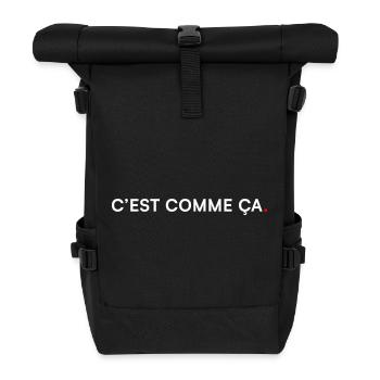 SO IST DAS EBEN. Moderner minimalistischer Humor - Rolltop Rucksack - Schwarz - Vorne
