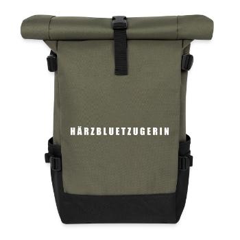 Härzbluetzugerin Schweiz - Rolltop Rucksack - Olive/Schwarz - Vorne