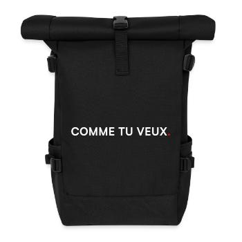 AS YOU WISH. Modern Minimal Humor - Roll Top Backpack - black - Front