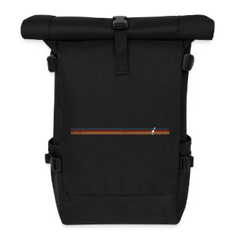 Giraffe auf bunter Streifenhintergrund - Rolltop Rucksack - Schwarz - Vorne
