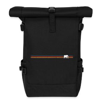 Retro-Elefant - Rolltop Rucksack - Schwarz - Vorne
