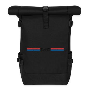 Rally Team Red and Blue Classic Stripes Design - Rolltop Rucksack - Schwarz - Vorne