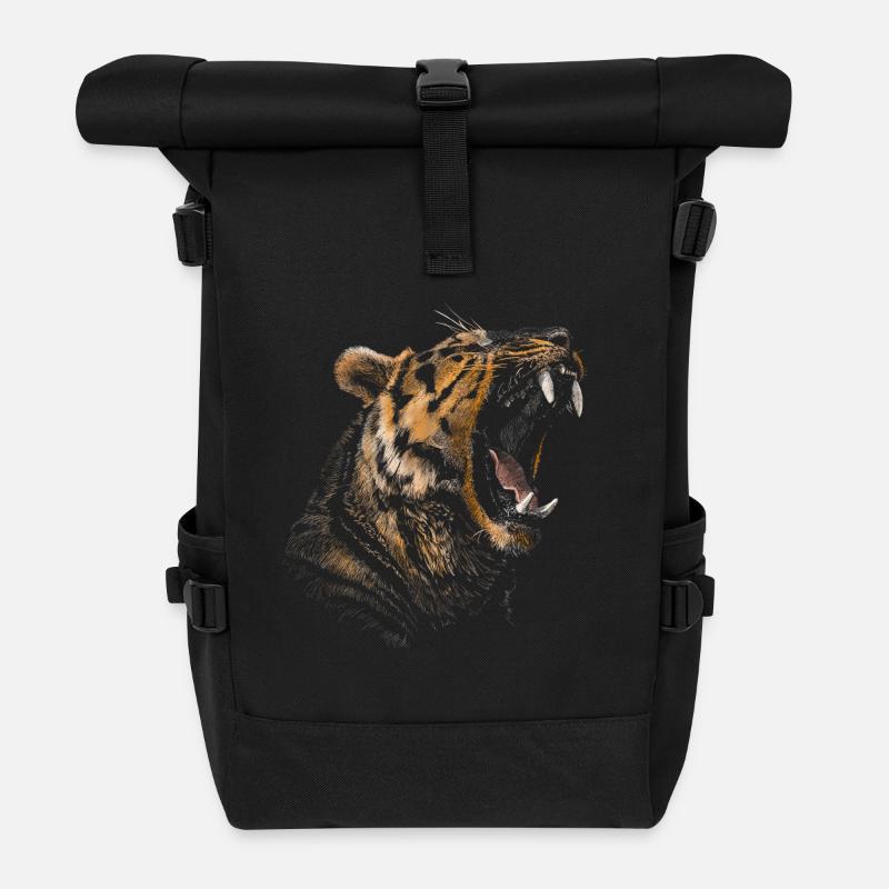 Tiger - Rolltop Rucksack - Schwarz