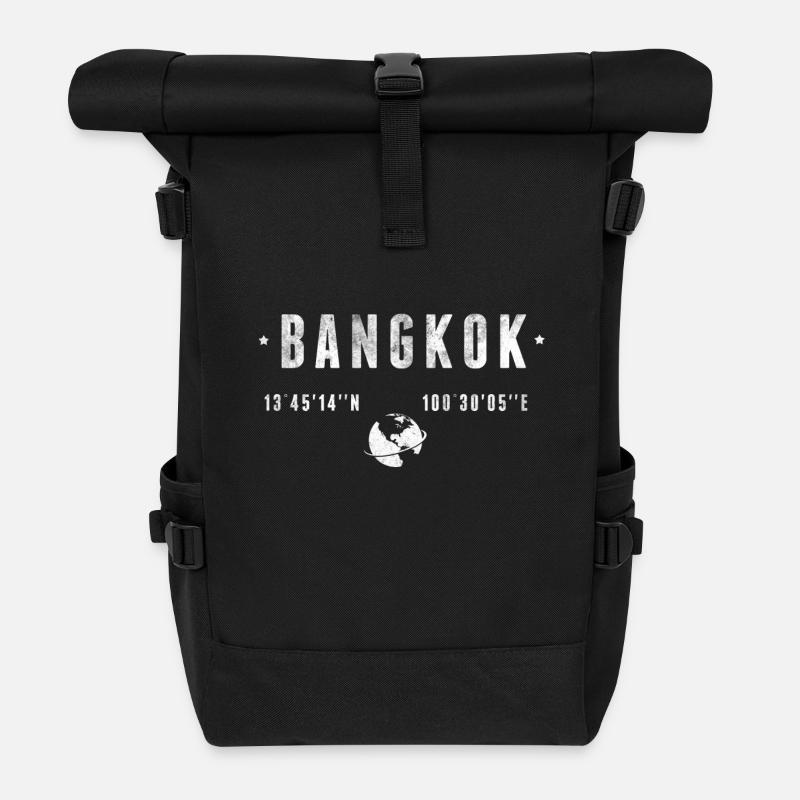 Bangkok - Rolltop Rucksack - Schwarz