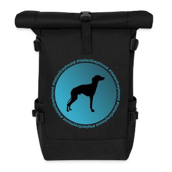 Italian greyhound - Roll Top Backpack - black - Front