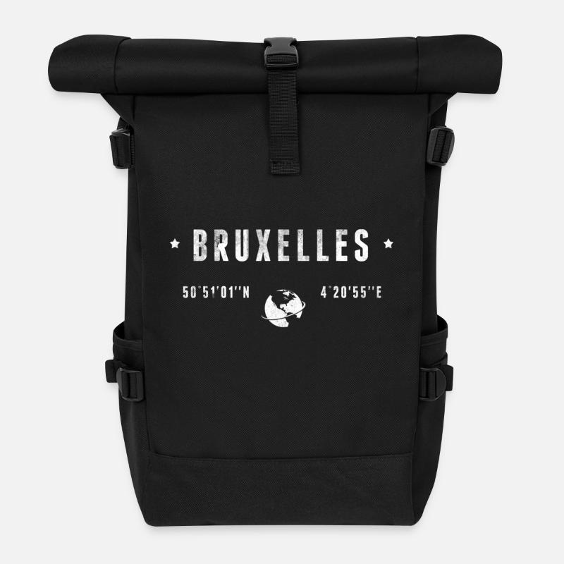 Bruxelles - Rolltop Rucksack - Schwarz