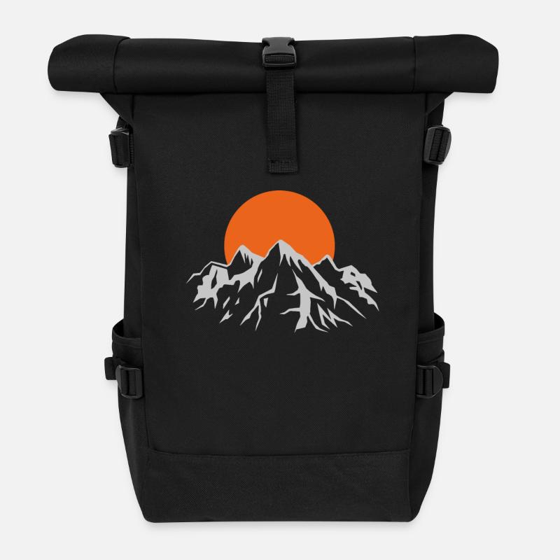 Montagnes - Sac à dos roll top - noir