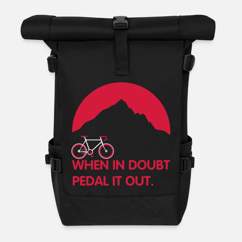 Lorsque la pédale dans le doute hors - pour les cyclistes - Sac à dos roll top - noir