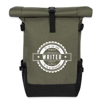 WRITER - Roll Top Backpack - olive/black - Front
