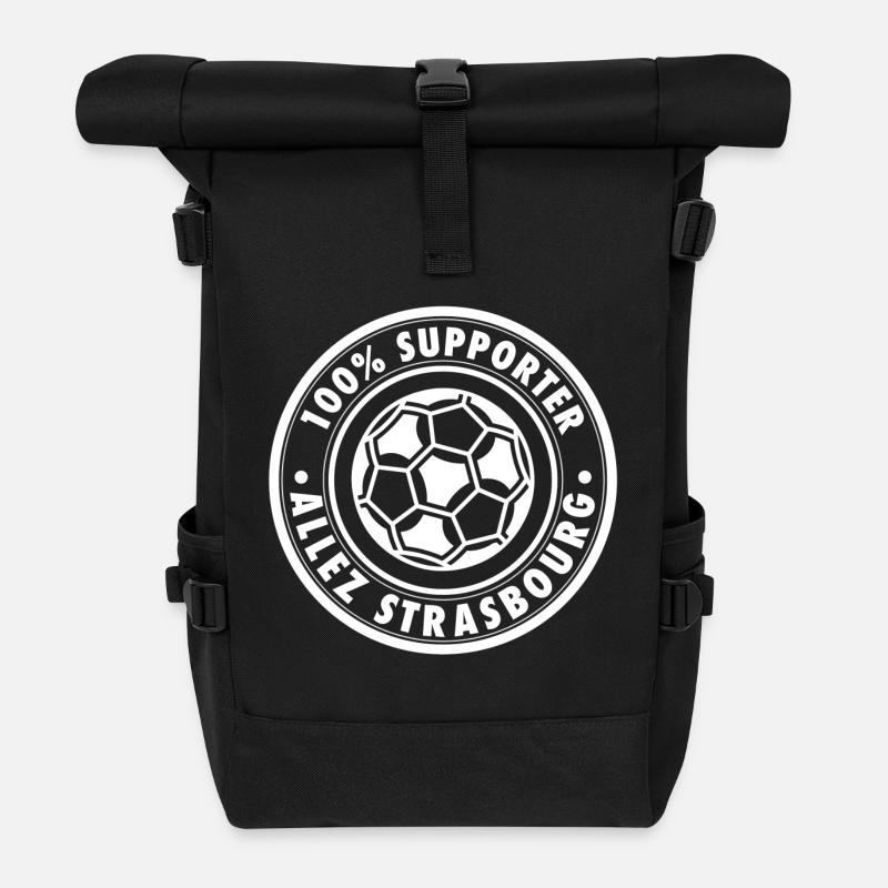 100 pour cent SUPPORTER STRASBOURG - Sac à dos roll top - noir