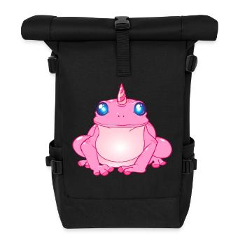 Grenouille avec corne - Sac à dos roll top - noir - Devant