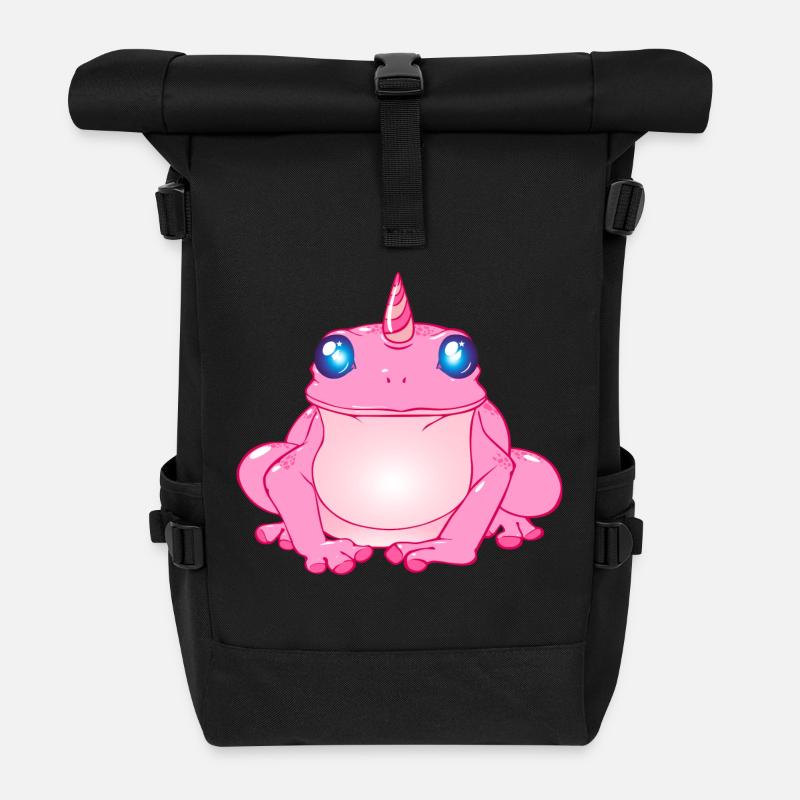 Frosch mit Horn - Rolltop Rucksack - Schwarz
