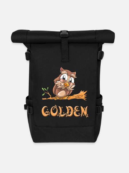 Eule Golden - Rolltop Rucksack - Schwarz