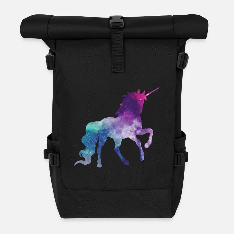 Einhorn - Rolltop Rucksack - Schwarz