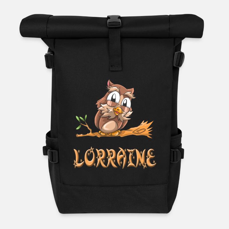 Chouette Lorraine - Sac à dos roll top - noir