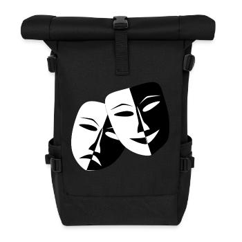 Theater Masken - Rolltop Rucksack - Schwarz - Vorne