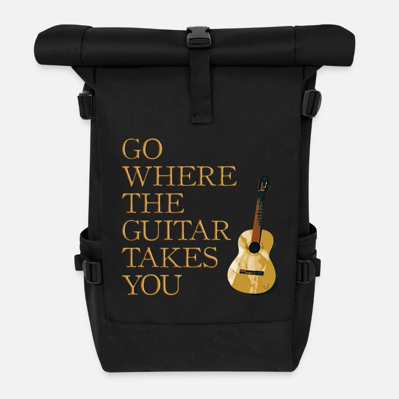 Gitarren Weg - Rolltop Rucksack - Schwarz