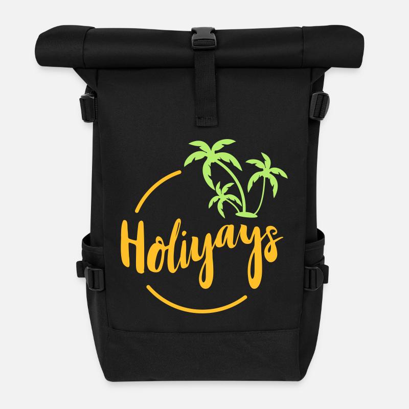 Vacation. Travel. Reise. Ferien. Trip. Geschenk - Roll Top Backpack - black