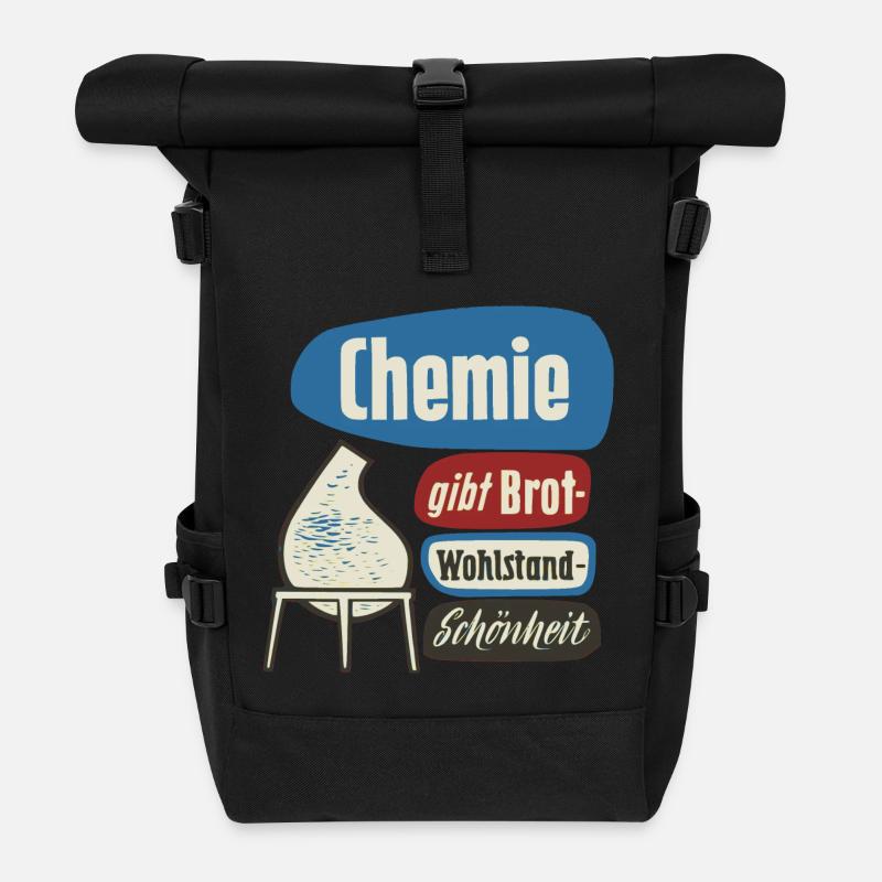 Chemie Werbung - Rolltop Rucksack - Schwarz