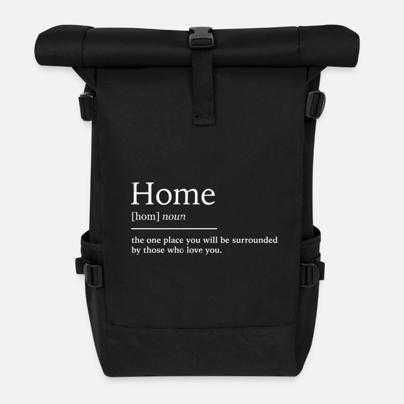 Home at home - Roll Top Backpack - black